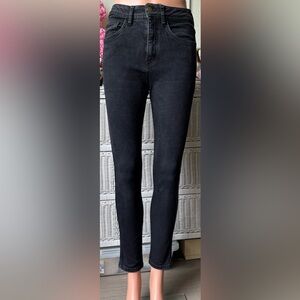 Sezane Jeans 100% Cotton Slim Skinny Fit Mid - Rise in faded black wash Size 28